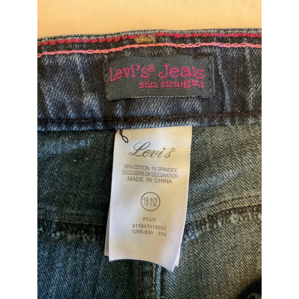 Levis Jeans Slim Straight Medium Wash Plus Size 18 1/2 Blue Denim Pants 1265-830 - Picture 7 of 13
